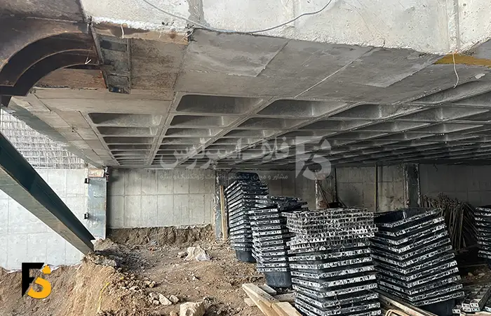 قالب های سقف وافل در اجرای سازه به روش تاپ دان شرکت فلات اسپرلوس