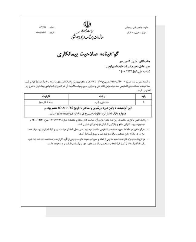 گرید شرکت فلات اسپرلوس